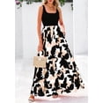 thumbnail image 4 of Vestido largo KIRUNDO para mujer, bohemio, floral, sin mangas, negro, 4 of 8