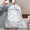 thumbnail image 4 of Yucurem Aesthetic Floral Backpack for Women, Large Capacity Nylon Kawaii Backpack, Multiple Pockets Laptop Backpacks for Shopping Travel Work, 11.42x5.51x16.14inch, 4 of 7