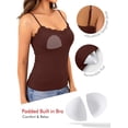 thumbnail image 3 of Wrongduck Women's Double Lined Lace Tank Top Sleeveless Fitted Cami Adjustable Strap Layering Fashion Top, 3 of 13