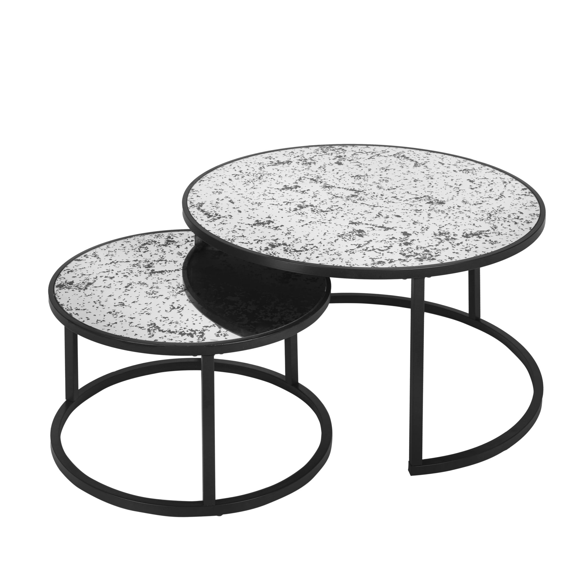 Resenkos Glass Top Accent Nesting Tables Set of 2, Small Coffee Table for Living Room Center Resenkos Glass Top Accent Nesting Tables Set of 2, Small Coffee Table for Living Room Center