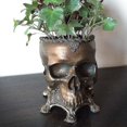 thumbnail image 3 of Maceta de resina con forma de calavera hecha a mano, adorno artesanal, regalo creativo de Halloween para el hogar y el jardín, 1 pieza de latón, 3 of 3