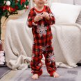 thumbnail image 4 of Traje de pantalones largos familiares Traje de ropa de dormir a cuadros de estilo navideño con estampado de alce informal FLhrweasw Nuevo, 4 of 7