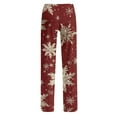 thumbnail image 6 of Hearthz Womens Christmas Pajama Pants Winter Super Soft Drawstring Sleep Home Pj Pants Fleece Wide Leg Xmas Women’s Pants, 6 of 6