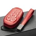 thumbnail image 4 of Vitodeco Genuine Leather Smart Key Fob Case Cover Protector Compatible for Ford Fusion, Explorer, Escape, Edge, F-150, Mustang (2015 - 2017 Models) - 5-Button, Red, 4 of 5