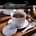 thumbnail image 5 of Ceramic Soup Bowls Set of 2 White Stew Pot Bowls for Ramen, Steamed , Chinese Cuisine, Kitchen Dinnerware, 5 of 6
