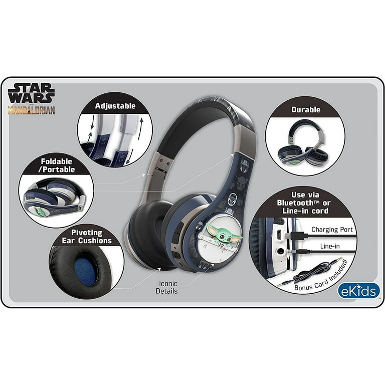 Star Wars The Child Bluetooth Headphones for Kids with Microphone