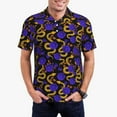 thumbnail image 2 of Salouo Golden Snake And Purple Rose for Men's Short Sleeve Polo Shirts,Polo Shirts for Men Performance Short Sleeve Golf Shirt Athletic Casual Collared T-Shirt-Large, 2 of 8