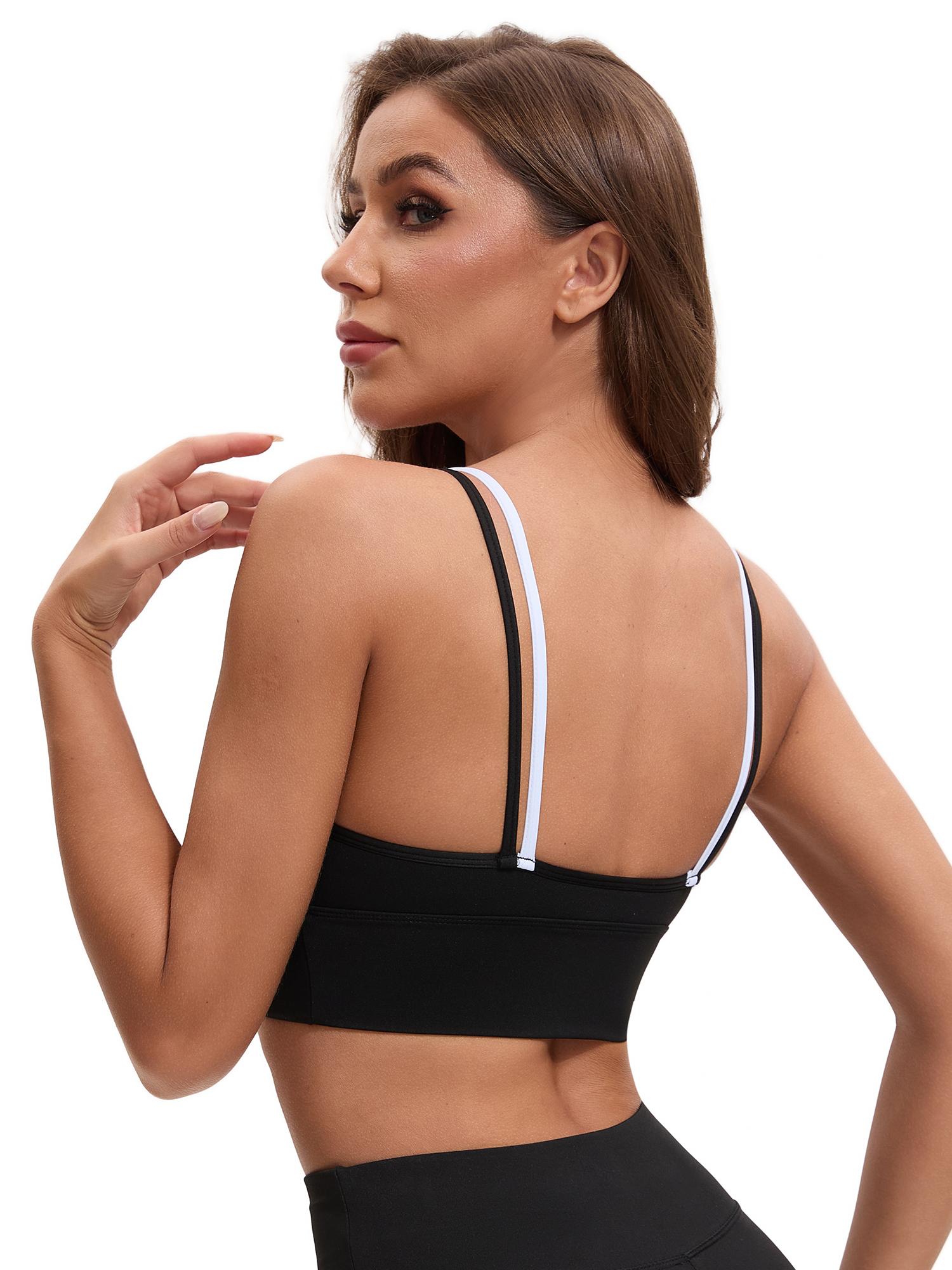 Unique Bargains Women's Full Coverage Workout Padded Sports Bras M Black