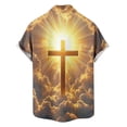 thumbnail image 5 of COSFO Button Down Shirts for Men Short Sleeve Easter Cross Tops Collared Loose Fit Stretch Men Shirts, 5 of 6