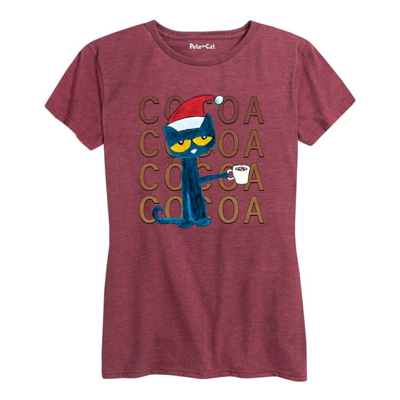 Pete The Cat - Christmas With Cocoa Adult - Women's Short Sleeve Graphic T-Shirt