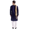 thumbnail image 2 of Indian Clothing Men's Kurta Pajama with Scarf Wedding Party Dress (Blue, M), 2 of 6