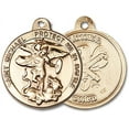 thumbnail image 2 of Gold Filled St. Michael the Archangel Pendant 7/8 x 1 3/8 inches with Heavy Curb Chain, 2 of 2