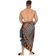 thumbnail image 3 of HAPPY BAY Men's Standard Casual Sarong Long Pareo Beach Wrap One Size Prussian, Mandala Summer Vacation Aloha, 3 of 4