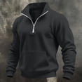 thumbnail image 3 of HomeDM Men's Sweatshirts Quarter Zip Pullover with Pocket Long Sleeve Casual Athletic Tops for Fall Winter Outdoor Workout, 3 of 9