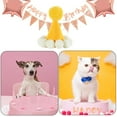 thumbnail image 5 of Chapeau d'Anniversaire pour Animaux de Compagnie, Chapeau de Fête pour Chat et Chien, Ensemble de Coiffeuse Colorée Macaron avec Pompon et Bandeau Réglable, 5 of 5