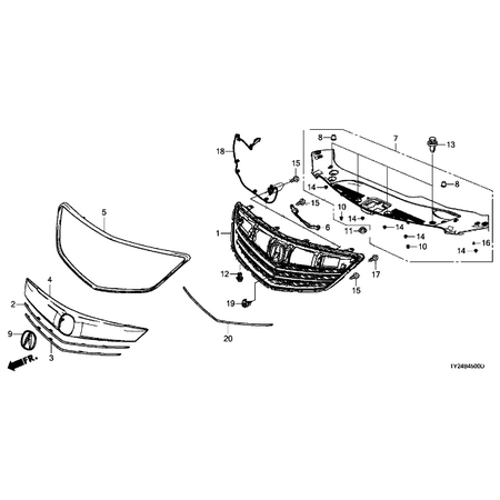New Genuine Acura RLX Front Grille Molding Trim (2014-2017) OE 71125TY2A01