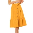 thumbnail image 5 of INSPIRE CHIC Women's Button Decor Casual High Waist Belted Ruffled Skirt, 5 of 7