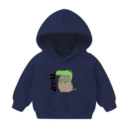 

Baby Boy Girl Sweatshirts Animal Graphic Print Stitching Solid Sweatshirt Hoodie Unisex Toddler Clothes Tops