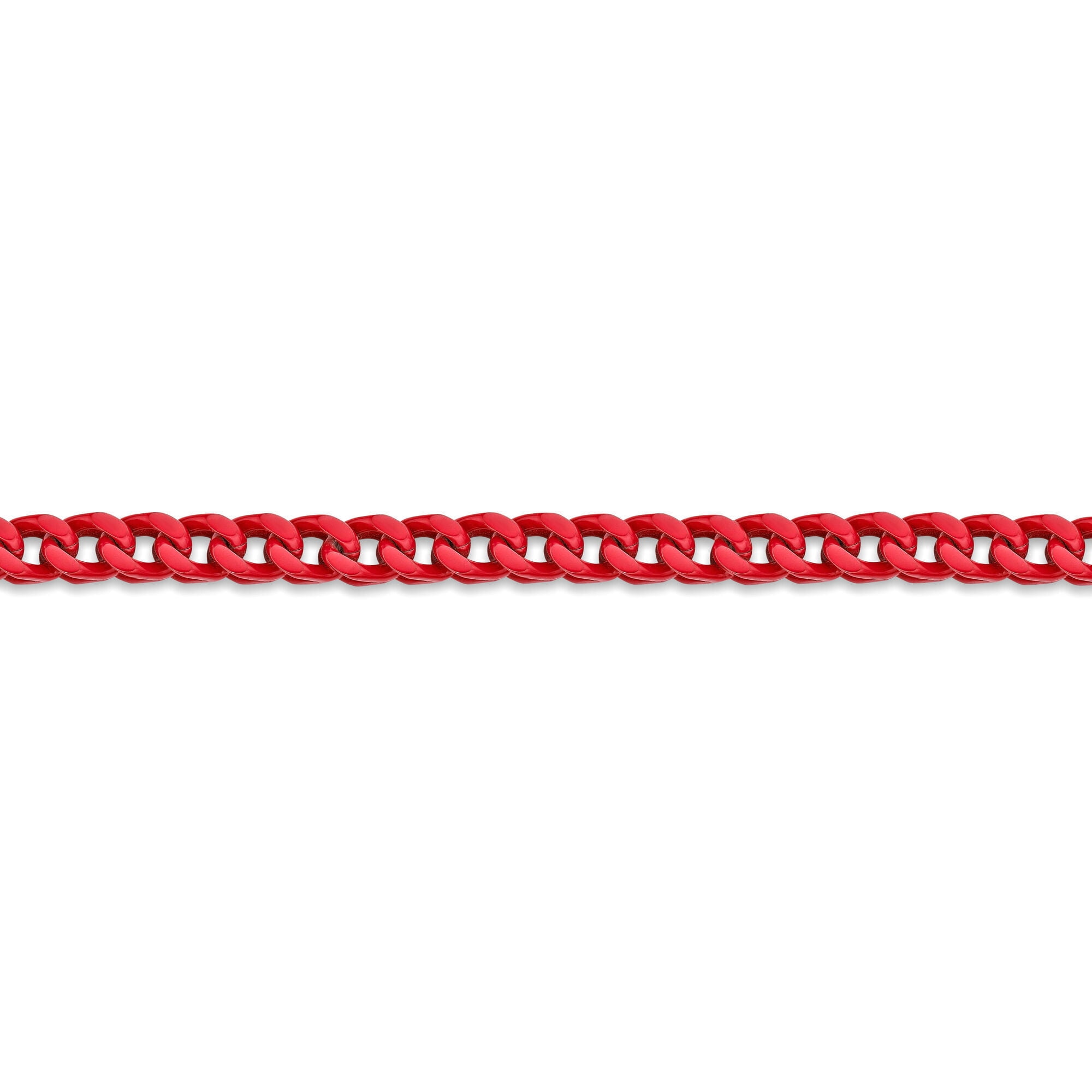 Metro Jewelry Men's Stainless Steel 5 MM Red Acrylic Thick Franco Chain Necklace - 22 Inches Long