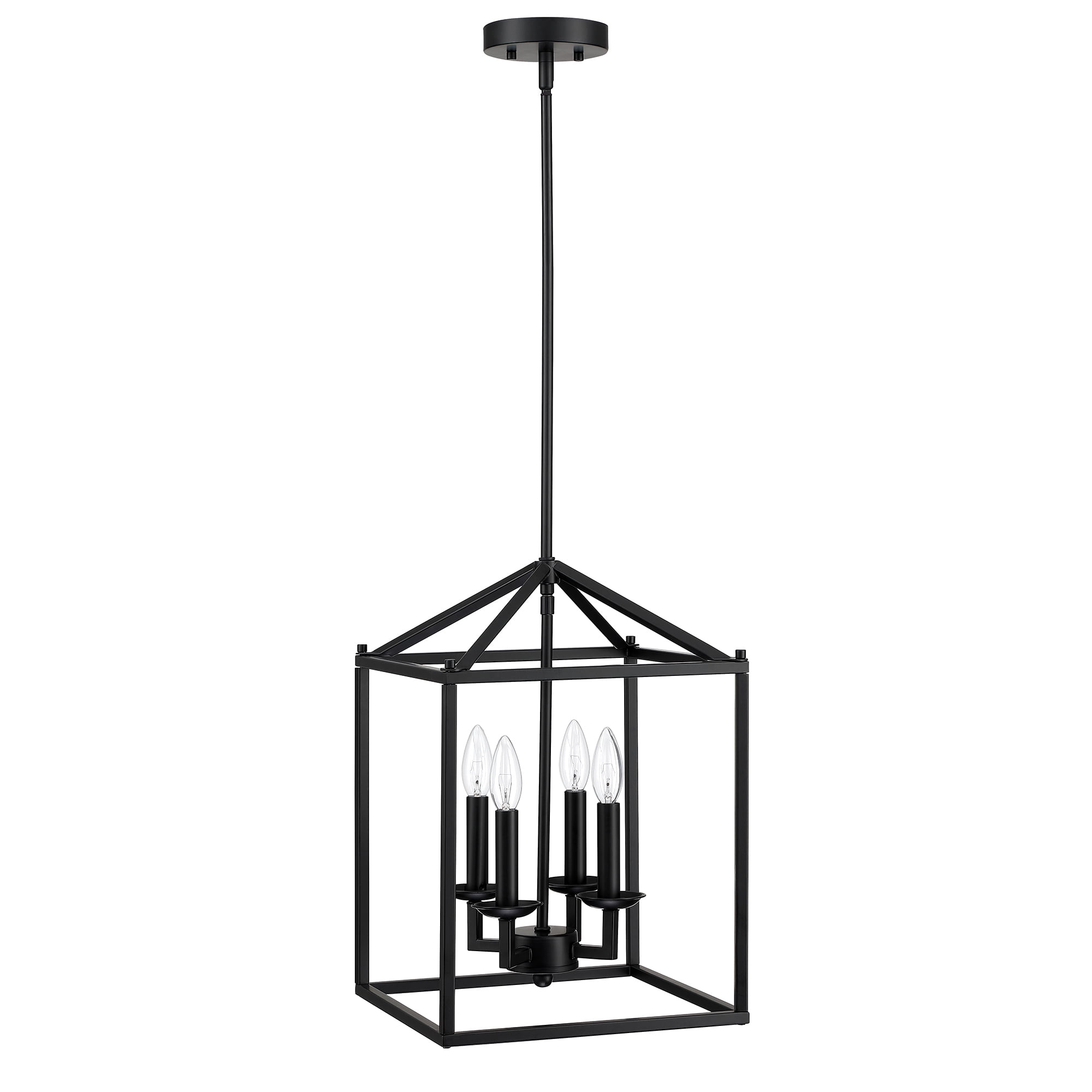 4-Light Pendant Light Kithen Island Matte Black Ceiling Mount Light Fixture for for Bedroom, Dining Room, Living Room, Dining Table, Bars