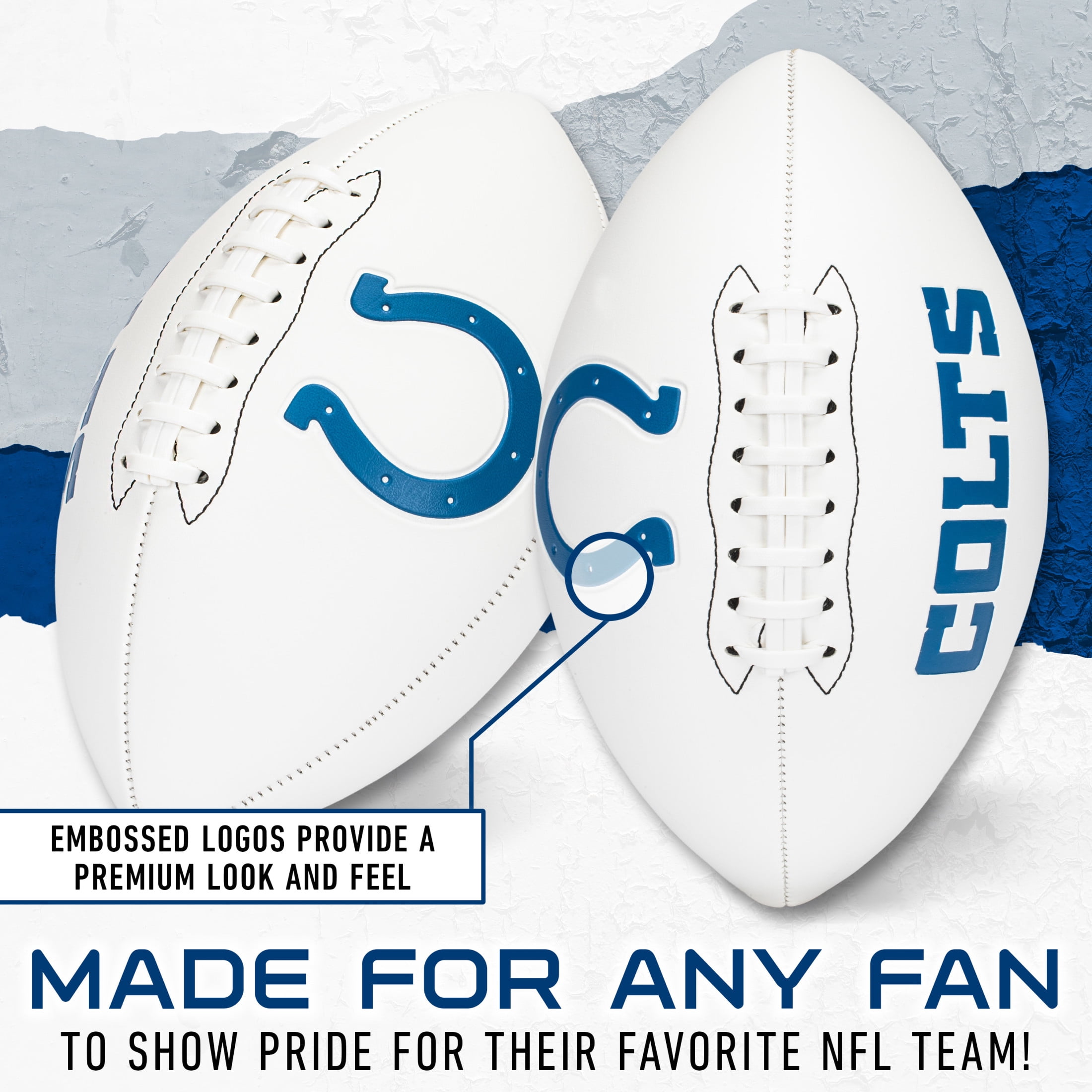 Franklin Sports NFL Indianapolis Colts Autograph Football - Official Size White Panel Souvenir Football for Autographs + Signatures - NFL Team Fan Shop Memorabilia Football for Display