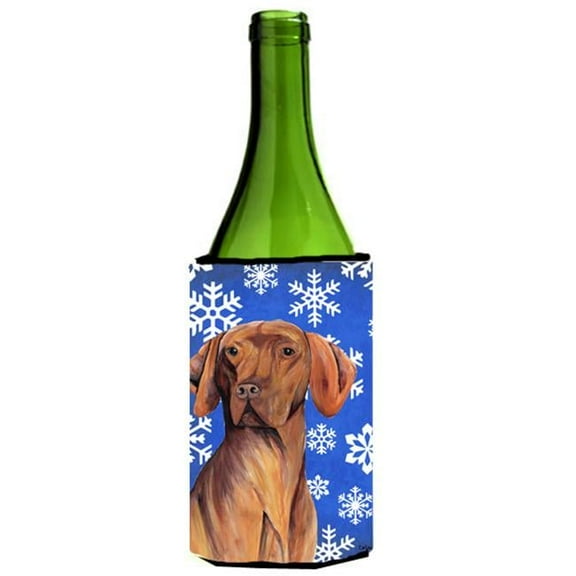 Vizsla Winter Snowflakes Holiday Wine bottle sleeve Hugger - 24 oz.