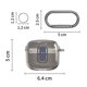 thumbnail image 2 of Hard PC Shell Clear Case Cover with Carabiner for JBL Tune Flex 2023(Grey), 2 of 3