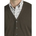 thumbnail image 2 of Oak Hill by DXL Men's Big and Tall Button-Front Sweater Vest, Java Heather, 6XL, 2 of 5