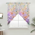 thumbnail image 5 of Teal Spring Floral Kitchen Window Curtains, Swag Curtains Valance for Bedroom Living Room Bathroom, Modern Oil Painted Daisy Botanical Rod Pocket Window Curtain Block Drapes 2 Panels 28"x36", 5 of 9