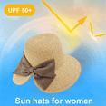 thumbnail image 4 of Sombrero de playa con borde grande para mujer, con circunferencia de 52 a 58 cm, con lazo dividido, protector solar, para viajes y playa, 4 of 5