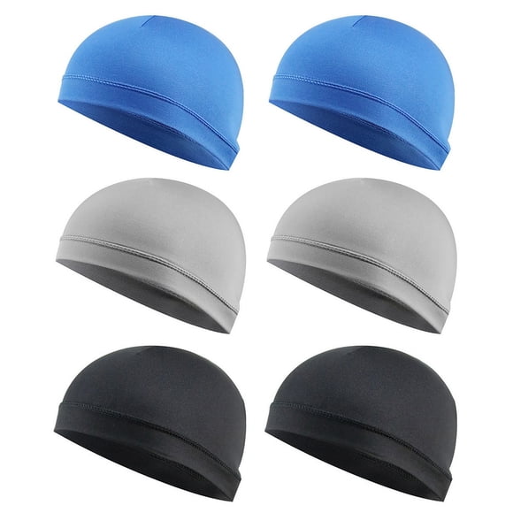 6 Pieces Helmet Liner Skull Caps Sweat Wicking Cap Running Hats Cycling Skull Caps for Men and Women