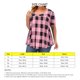 thumbnail image 5 of Camiseta de manga corta con estampado de cuello redondo para mujer, camiseta holgada informal a la moda con dibujo de cuadros para mujer, camiseta con cuello redondo rosa 2XL, 5 of 5