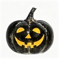 thumbnail image 4 of Tryvkinvive Black Distressed Jack O Lantern LED Light 6.7",Light Up Pumpkin Decor,Halloween Decoration for Porch Steps Desktop Indoor Outdoor, 4 of 6