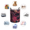 thumbnail image 4 of Fuzoiu Romantic Heart Guitar Print Circular Hamper,Laundry Basket with Handle,Collapsible Laundry,Dirty Clothes Storage Basket,for Bedroom Bathroom Dorm Living Room-, 4 of 6
