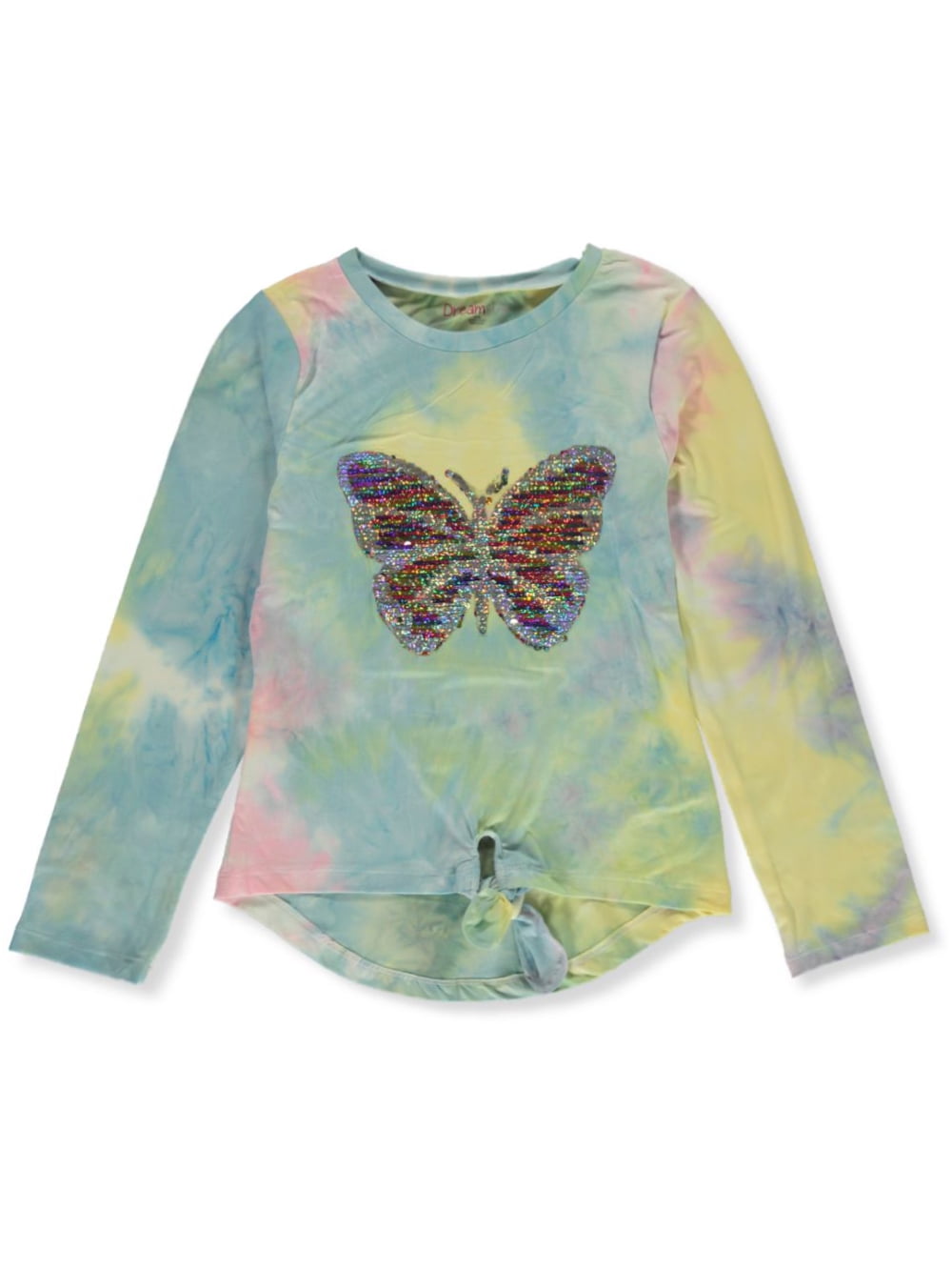Dreamstar Girls' L/S Flip Sequin T-Shirt - yellow multi, 10 - 12 (Big Girls)
