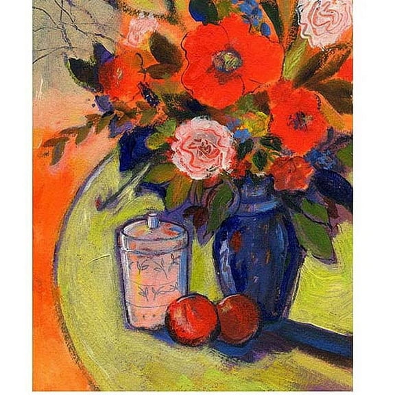 Trademark Art "Red Flowers with Jar" Canvas Art by Sheila Golden, 26x32