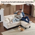 thumbnail image 2 of Ktaxon Convertible Sectional Sofa, L Shaped Couch with Storage Ottoman, Corduroy 3-Seater Couch for Small Space Living Room Beige, 2 of 8