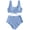 Blue, variant on Women Two Piece Push Up Tankini Sets Plus Size Beachwear Swimsuit Bikini
