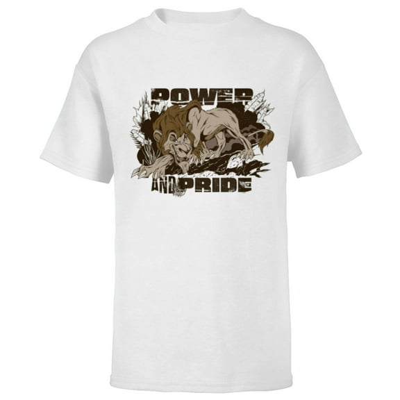 Disney Villains Scar Power and Pride - Short Sleeve T-Shirt for Kids - Customized-White