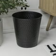 thumbnail image 7 of happimess Axel Modern Minimalist Hammered Steel 2 Gal Waste Bin, Matte Black (Set of 2), HPM1110A-SET2, 7 of 7
