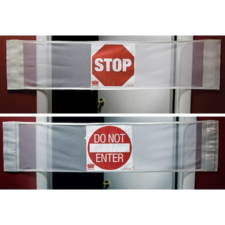Secure Door Safety Banner for Wandering Prevention - Stop Sign & Do Not Enter Sign - One Year (Best Way To Secure A Door)