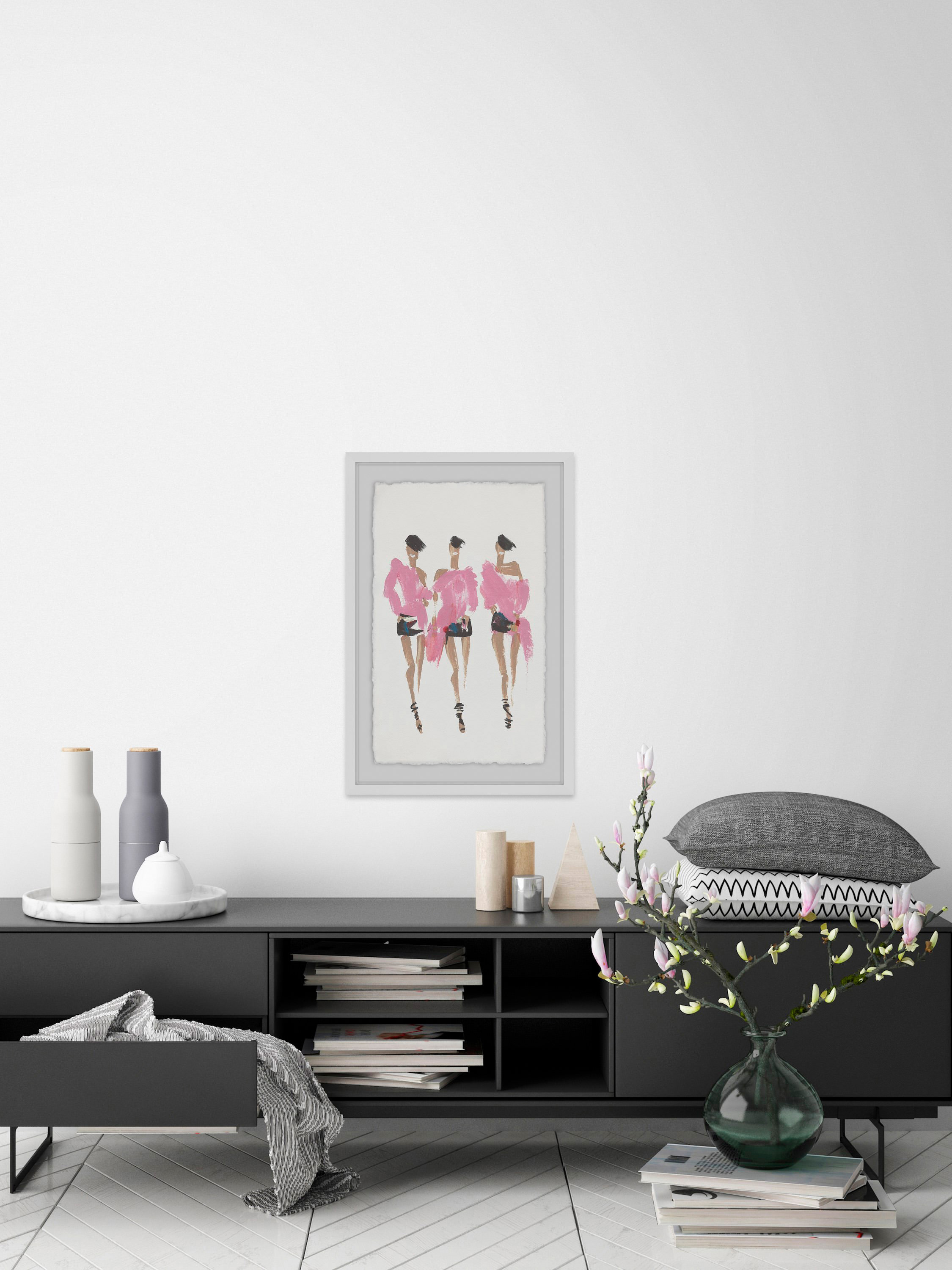 Posh in Pink Framed Painting Print
