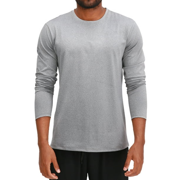 HiMONE - Men’s Crew Neck Dry-Fit Active Athletic T-Shirt Long Sleeve ...
