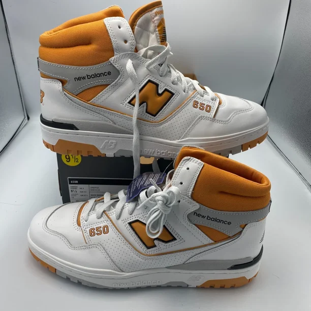 New Balance 650 WHITE/ORANGE BB650RCL Mens Basketball Shoes Sneakers Size 9.5 D