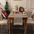 thumbnail image 4 of Nvzi Table Runner, Boho Table Runner Cotton Linen Table Decorations, Farmhouse Table Runners with Tassels for Bohemian Wedding Bridal Shower Rustic Home Dining Table Decor (Red/Argyle, 12x90), 4 of 5