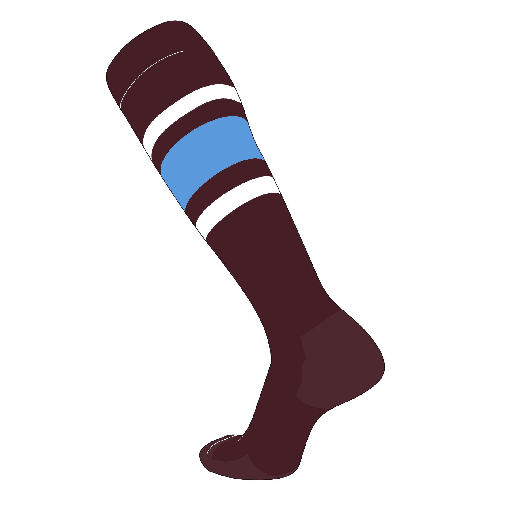 TCK Elite Baseball Football Knee High Striped Socks (E) Maroon, White