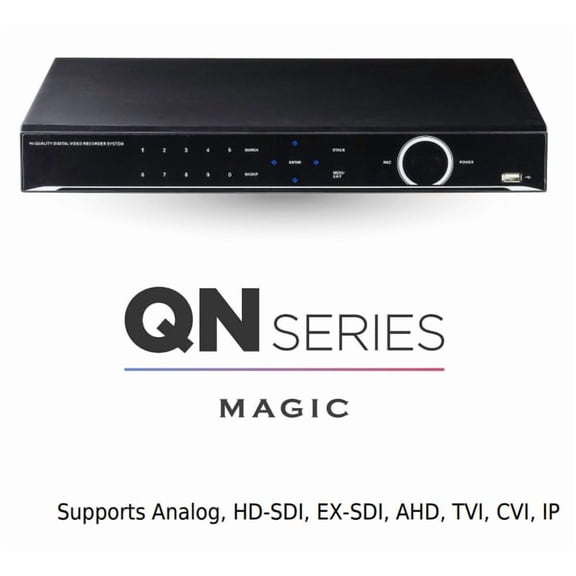 Eyemax Magic QN Series Magic Viewer DVR system, 16ch 4K video and record Plus mode upto 32CH, auto-detect Analog and EX -SDI, HD-SDI, IP, TVI, CVI -8TB HDD-