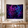 thumbnail image 5 of Winged Woman on Glowing Crescent Moon with Birds, Mystical Fantasy Style for Moon Lovers, Cosmic Wall Art, Halloween Gift, Tapestry Wall Hanging for Bedroom and Dorm, 5 of 7