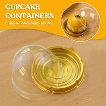 Ycandiee 100-Pack Clear Plastic Mini Cupcake Boxes, Round Cupcake Mooncake Dessert Container Box for Muffins, Pastries, Desserts, Mooncakes, Cupcake Containers Plastic Disposable