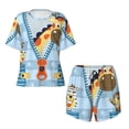 thumbnail image 4 of Picia Giraffe Come Out From Zipper Pajamas Sets for Women Soft Short-Sleeved Pjs with Lounge Shorts Two Piece Sleepwear-Large, 4 of 9